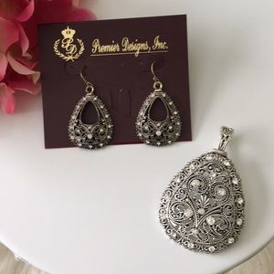 Crystal earrings and enhancer set